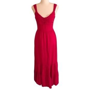 Magari Made in Italy fushia pink tie back linen maxi dress Size Small